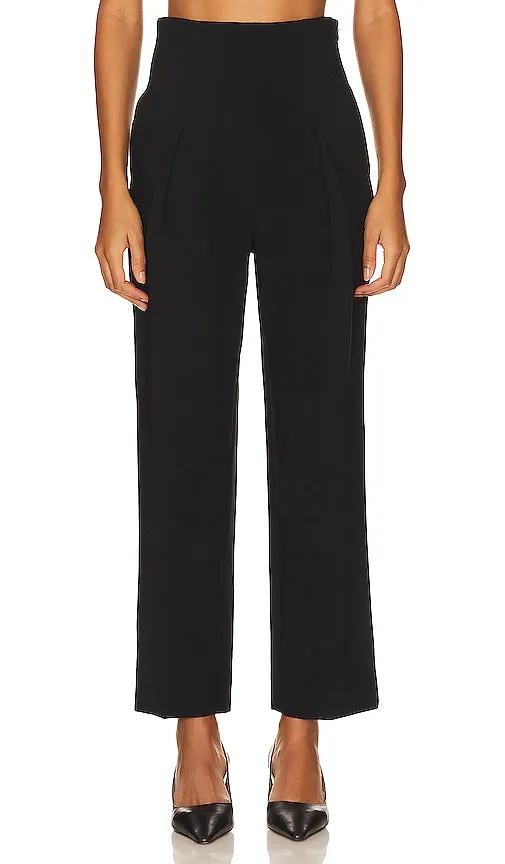1. STATE High Waisted Pleated Pant in Black