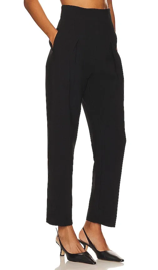 1. STATE High Waisted Pleated Pant in Black