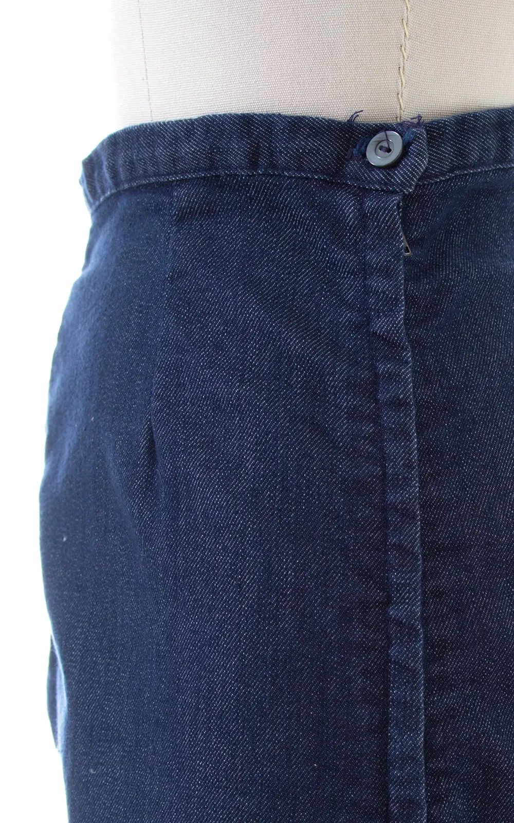 1950s Stretchy Denim High Waisted Pants | large