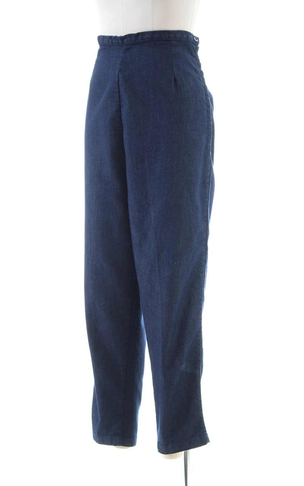 1950s Stretchy Denim High Waisted Pants | large
