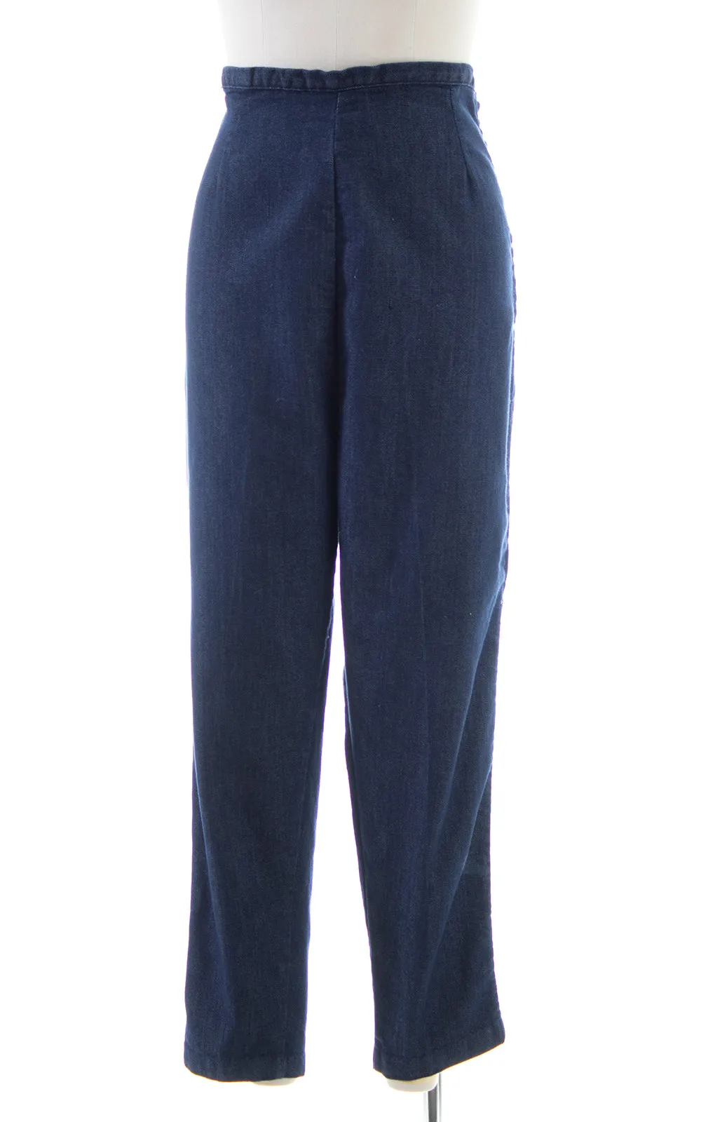 1950s Stretchy Denim High Waisted Pants | large