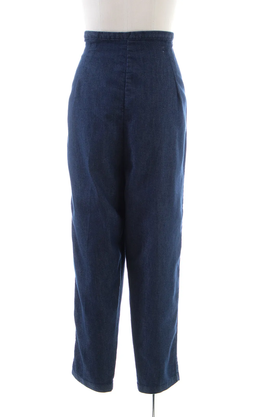 1950s Stretchy Denim High Waisted Pants | large