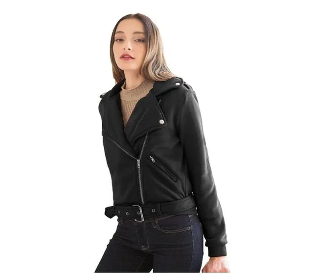 autumn women black slim cool women jackets
