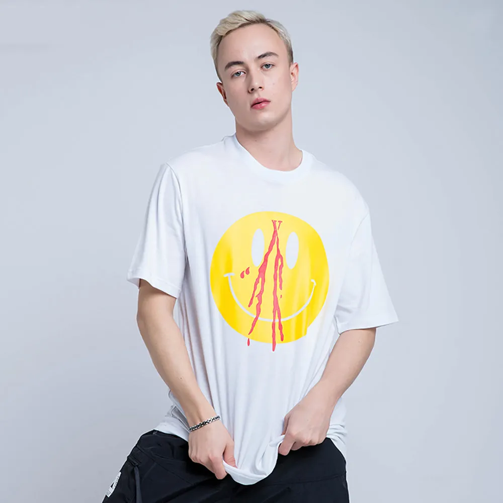 Bloody Smile Face Short Sleeve Oversized T-Shirt