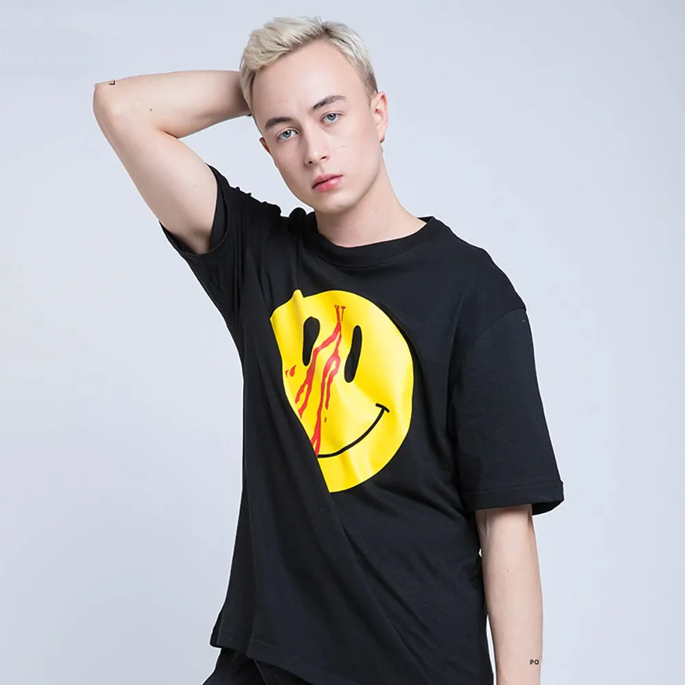 Bloody Smile Face Short Sleeve Oversized T-Shirt