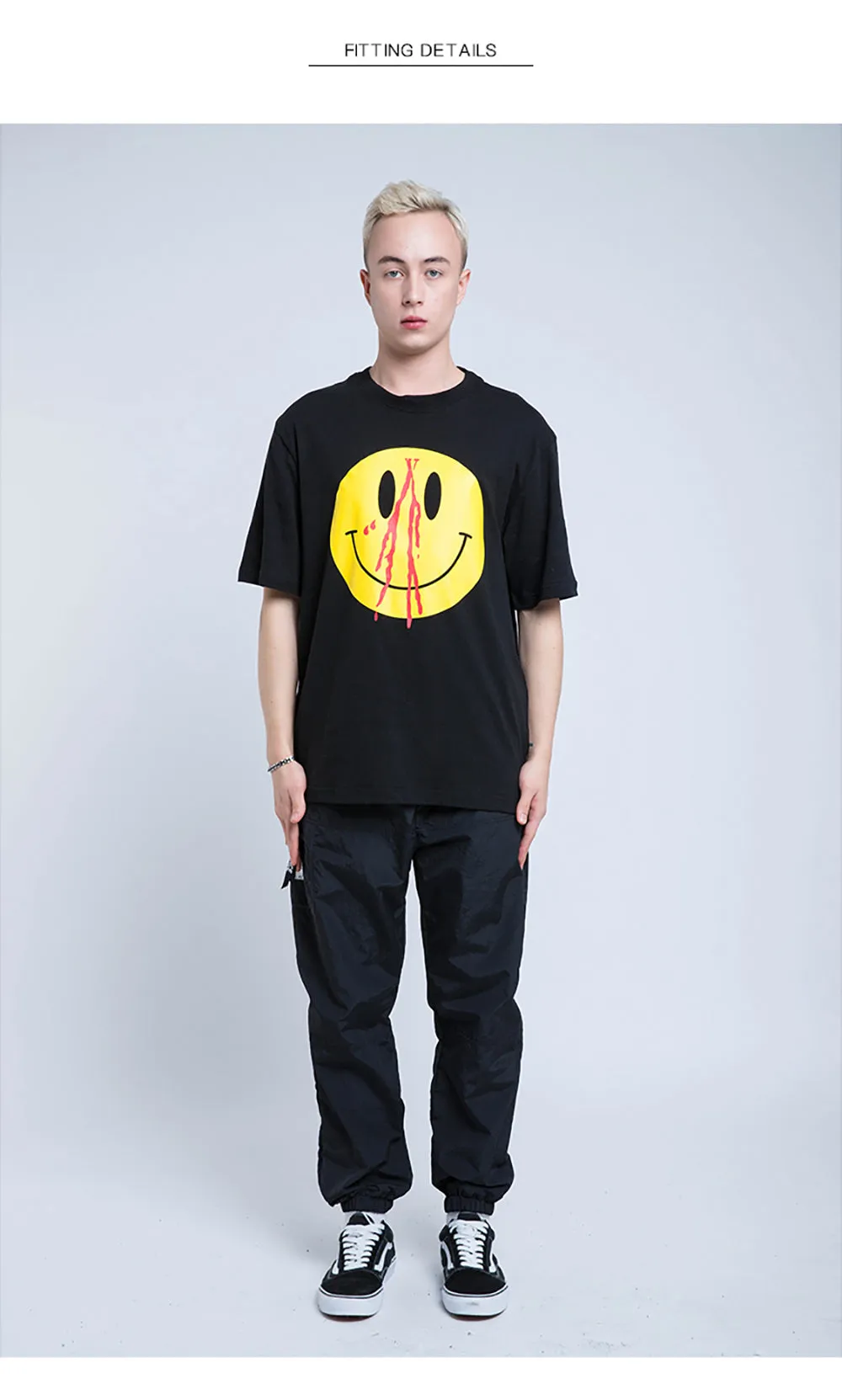 Bloody Smile Face Short Sleeve Oversized T-Shirt