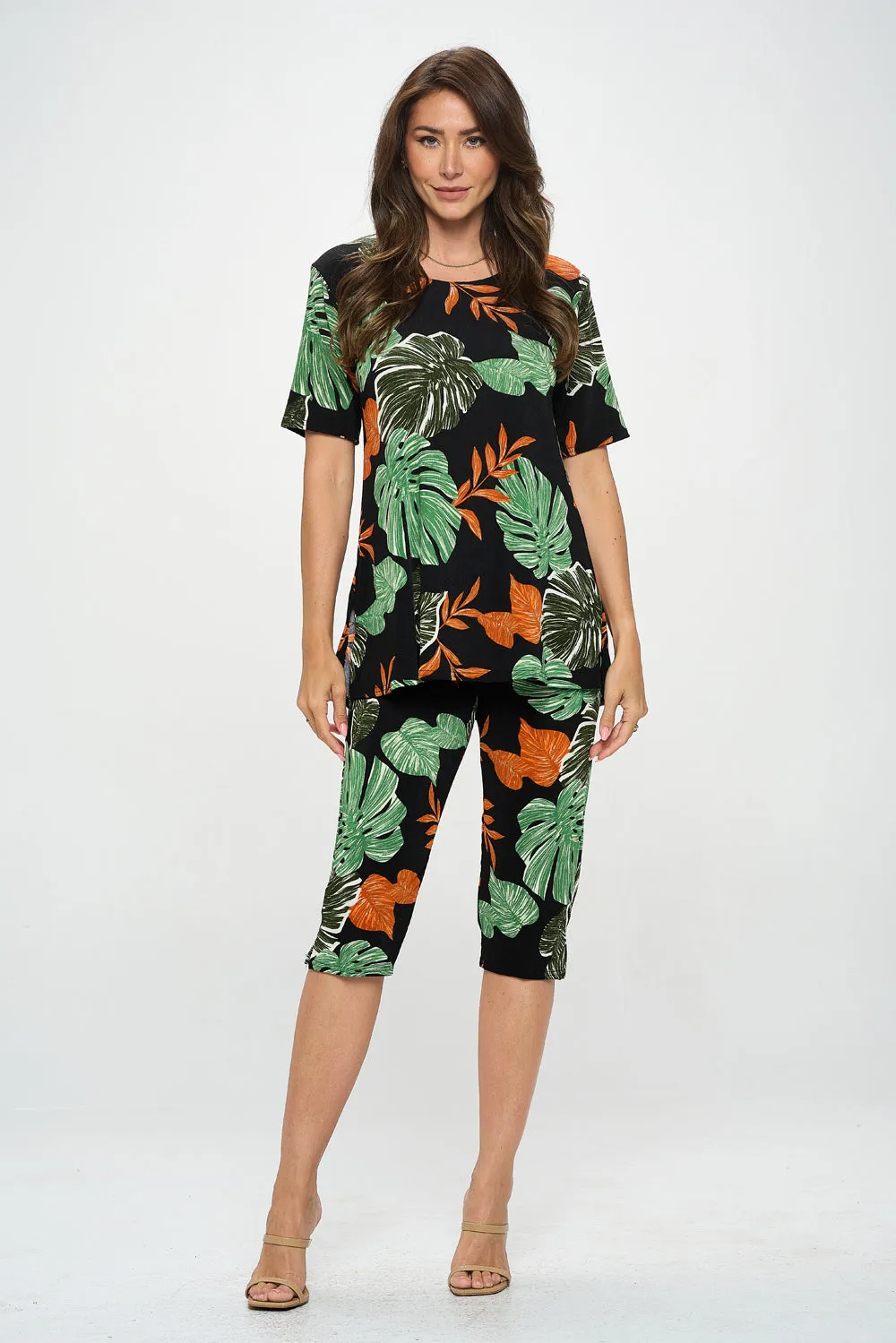 Capri Pant Set Short Sleeve - 9003BN-SRP1-W389