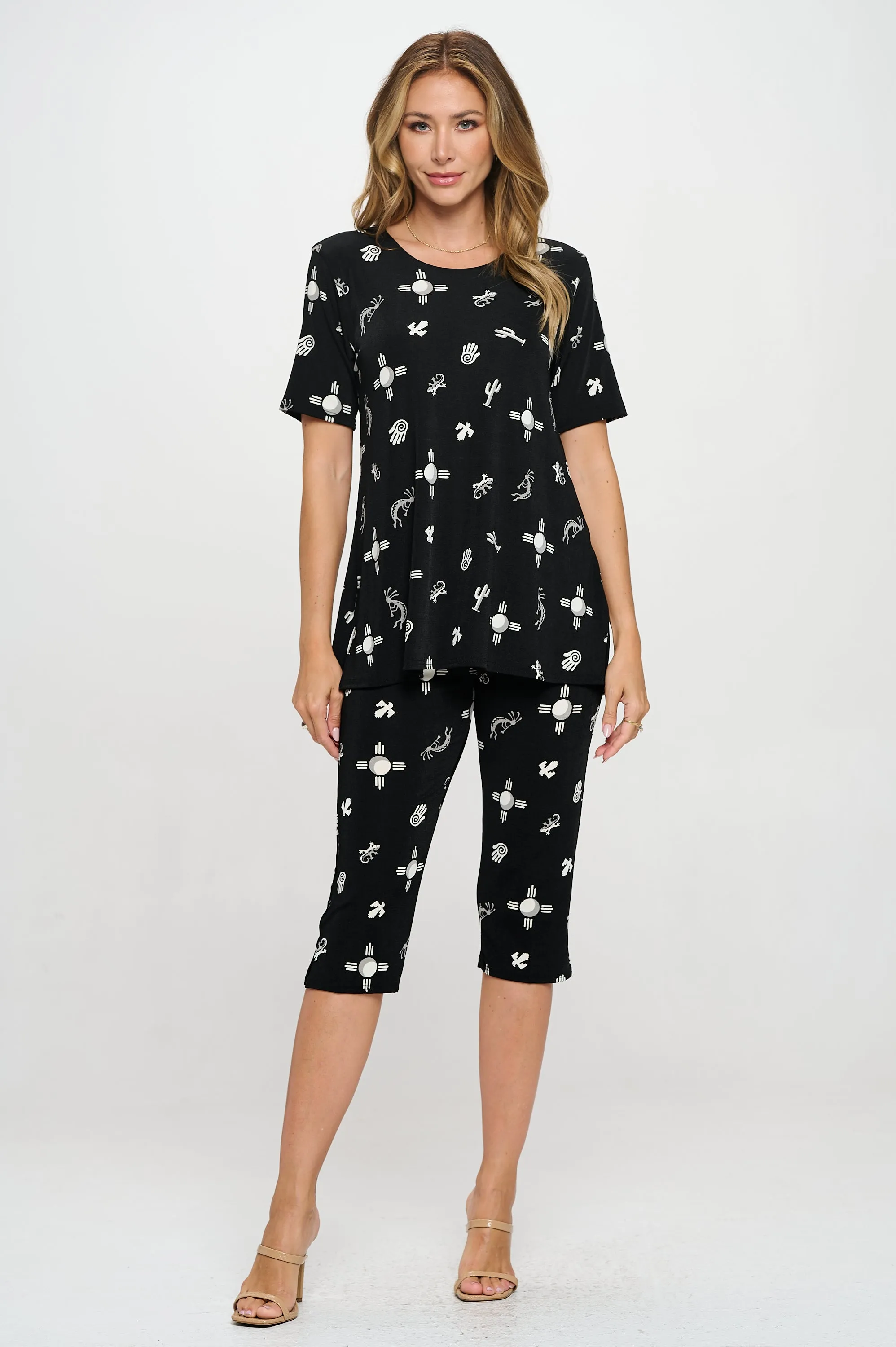 Capri Pant Set Short Sleeve - 9003BN-SRP1-W466