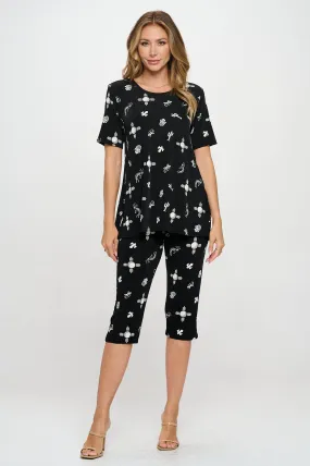 Capri Pant Set Short Sleeve - 9003BN-SRP1-W466