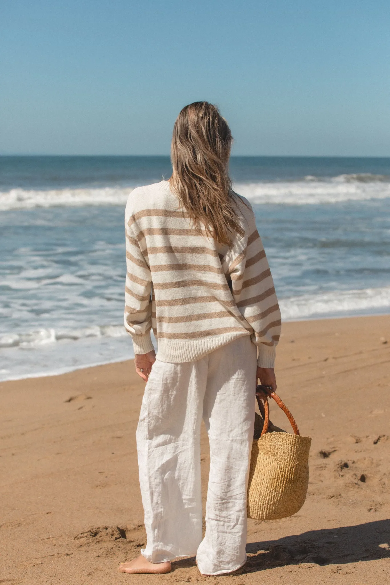 Cove Striped Oversized Crew Sweater
