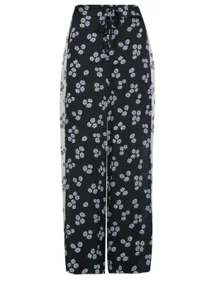 Ditsy Panelled Pants in Monochrome