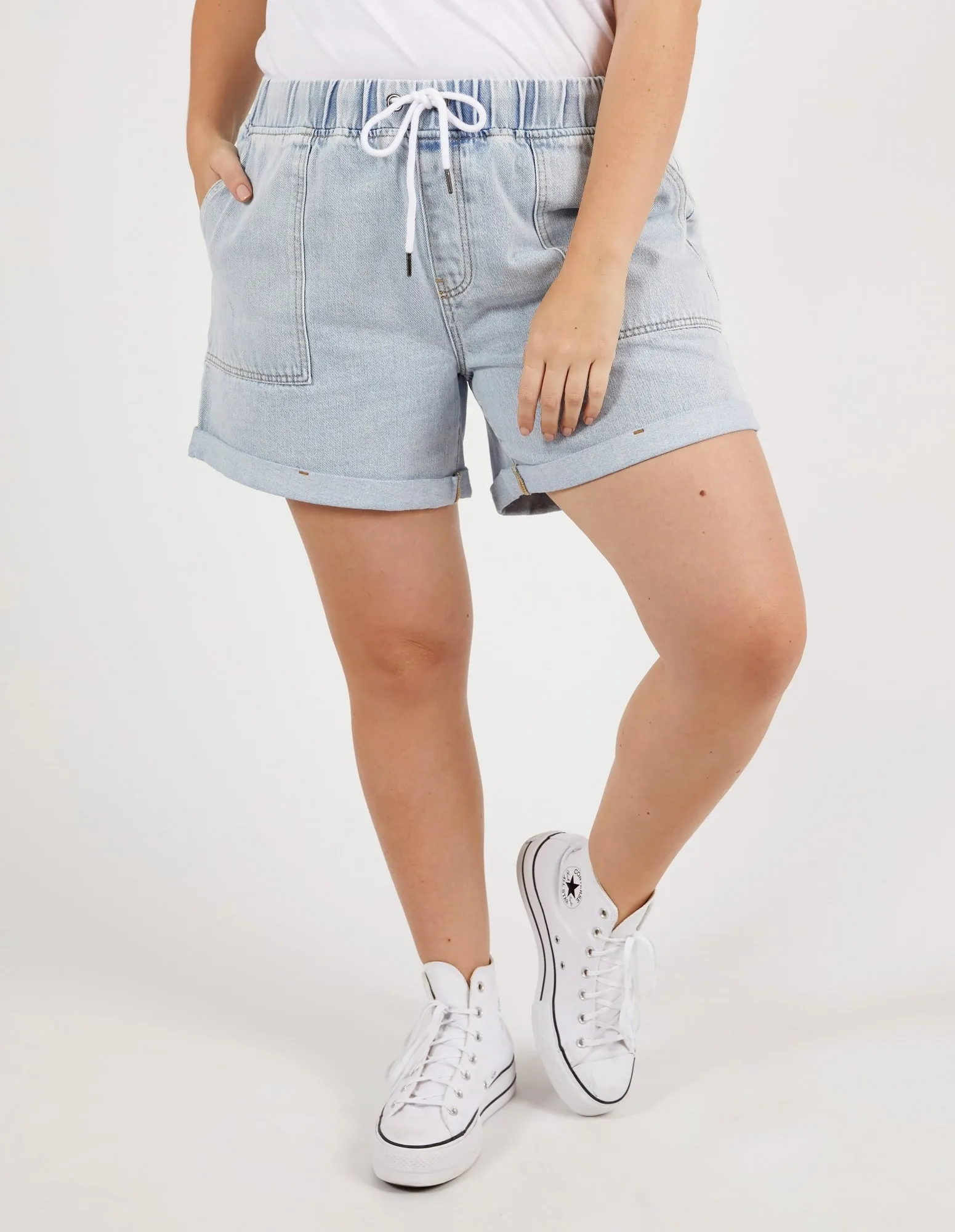 Emma Relaxed Denim Short Light Blue Wash