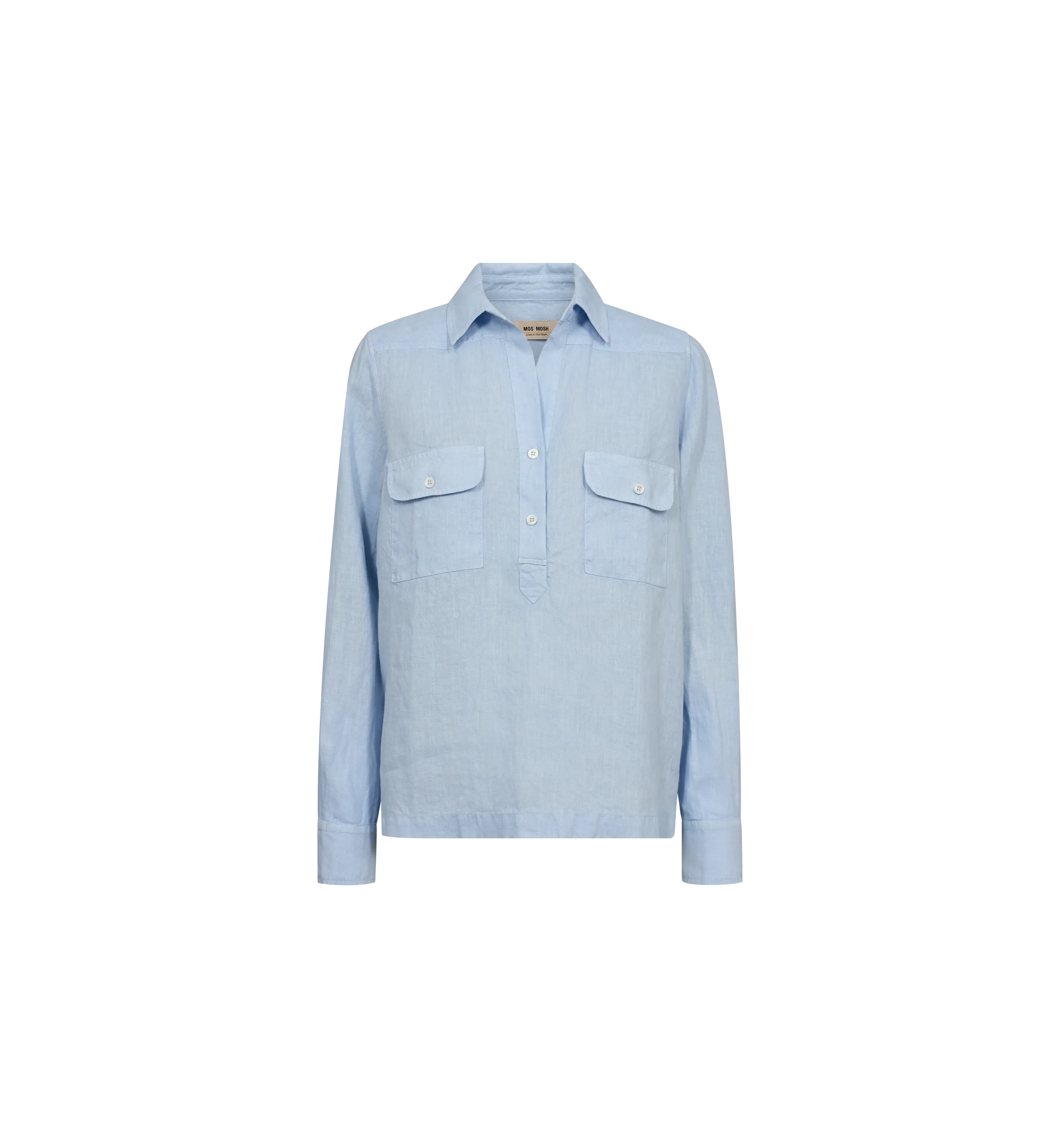Enna Linen Pocket Blouse - Skyway