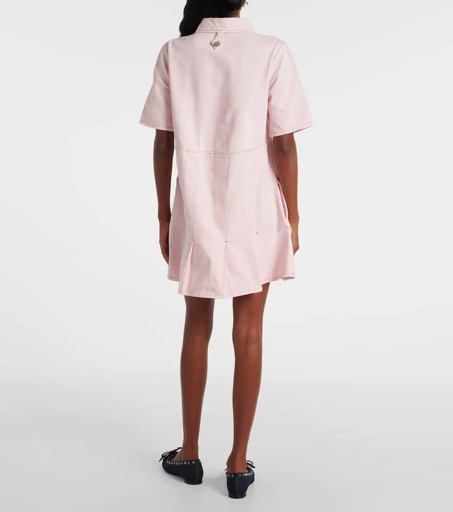 Ganni Pleated denim shirt dress