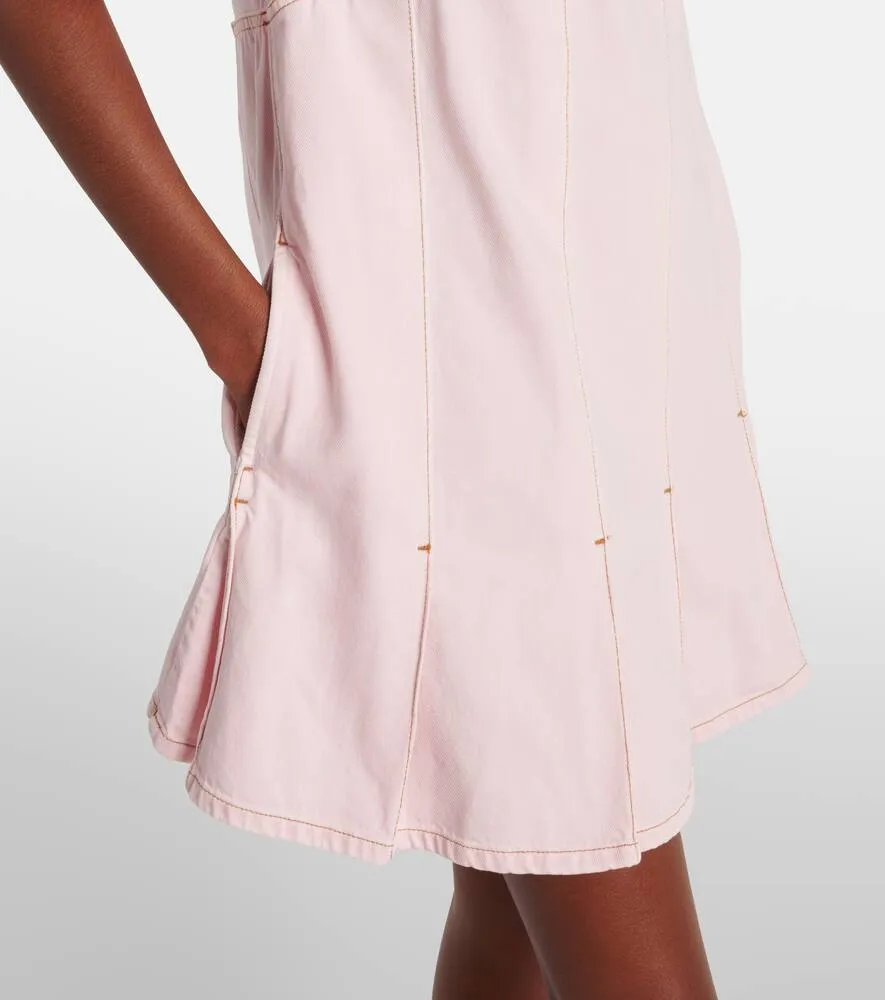 Ganni Pleated denim shirt dress