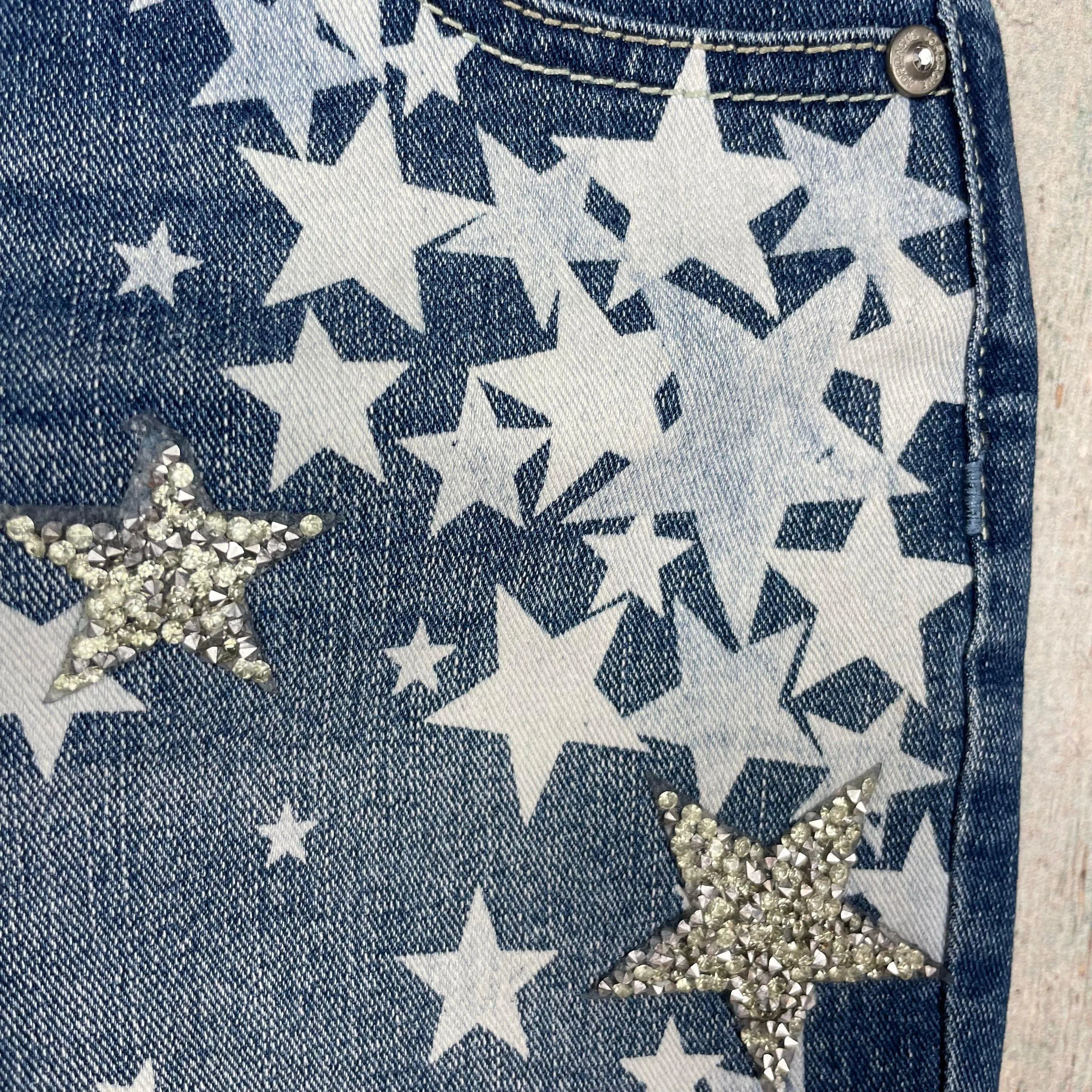 Girls Jordache Star Print  Denim Shorts - Size 14 Years
