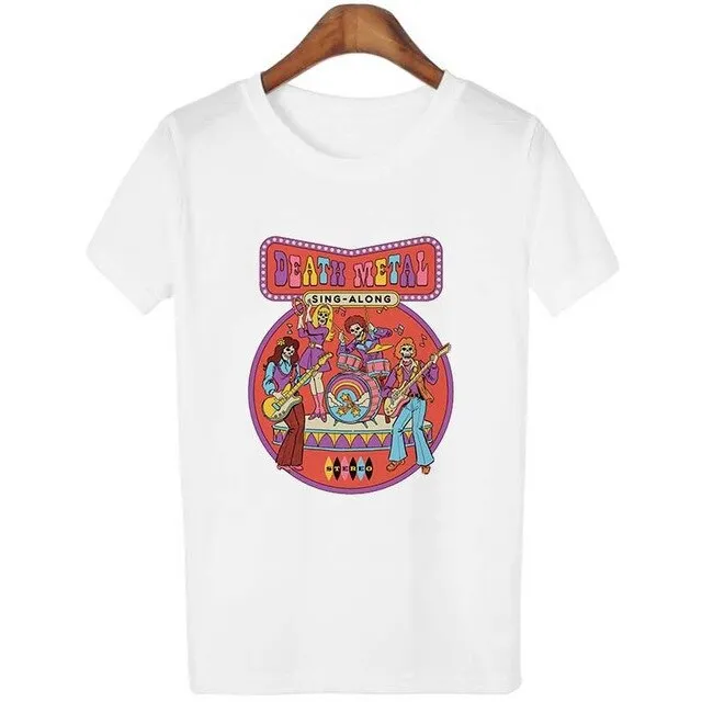 Harajuku Kawaii Shirt 90s Vintage Tshirt 80s Tumblr Tops Fetal Position Female T-shirt O-neck Short Sleeve Tshirt Streetwear