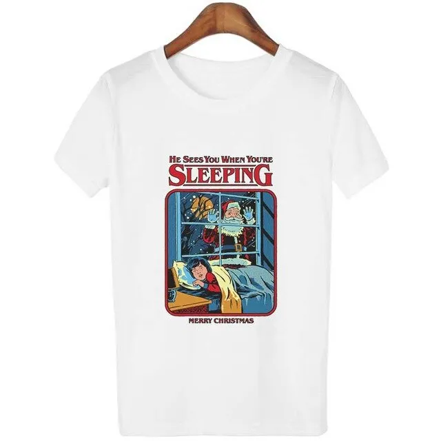 Harajuku Kawaii Shirt 90s Vintage Tshirt 80s Tumblr Tops Fetal Position Female T-shirt O-neck Short Sleeve Tshirt Streetwear