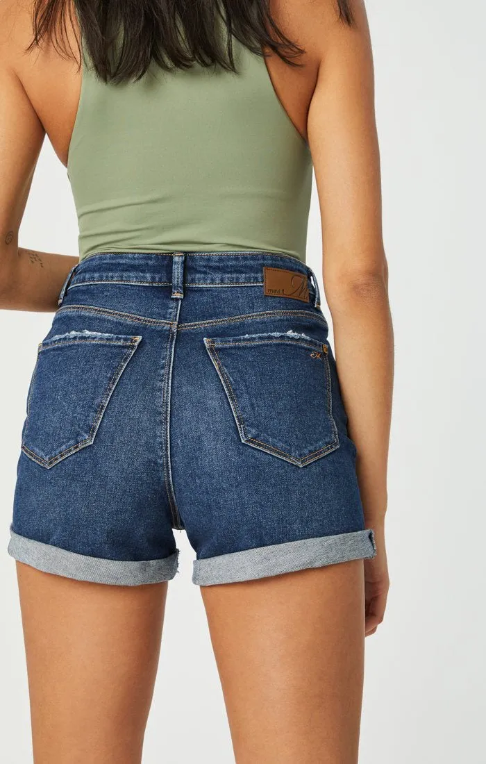 Mavi Ella Brushed Vintage Short | Dark Denim