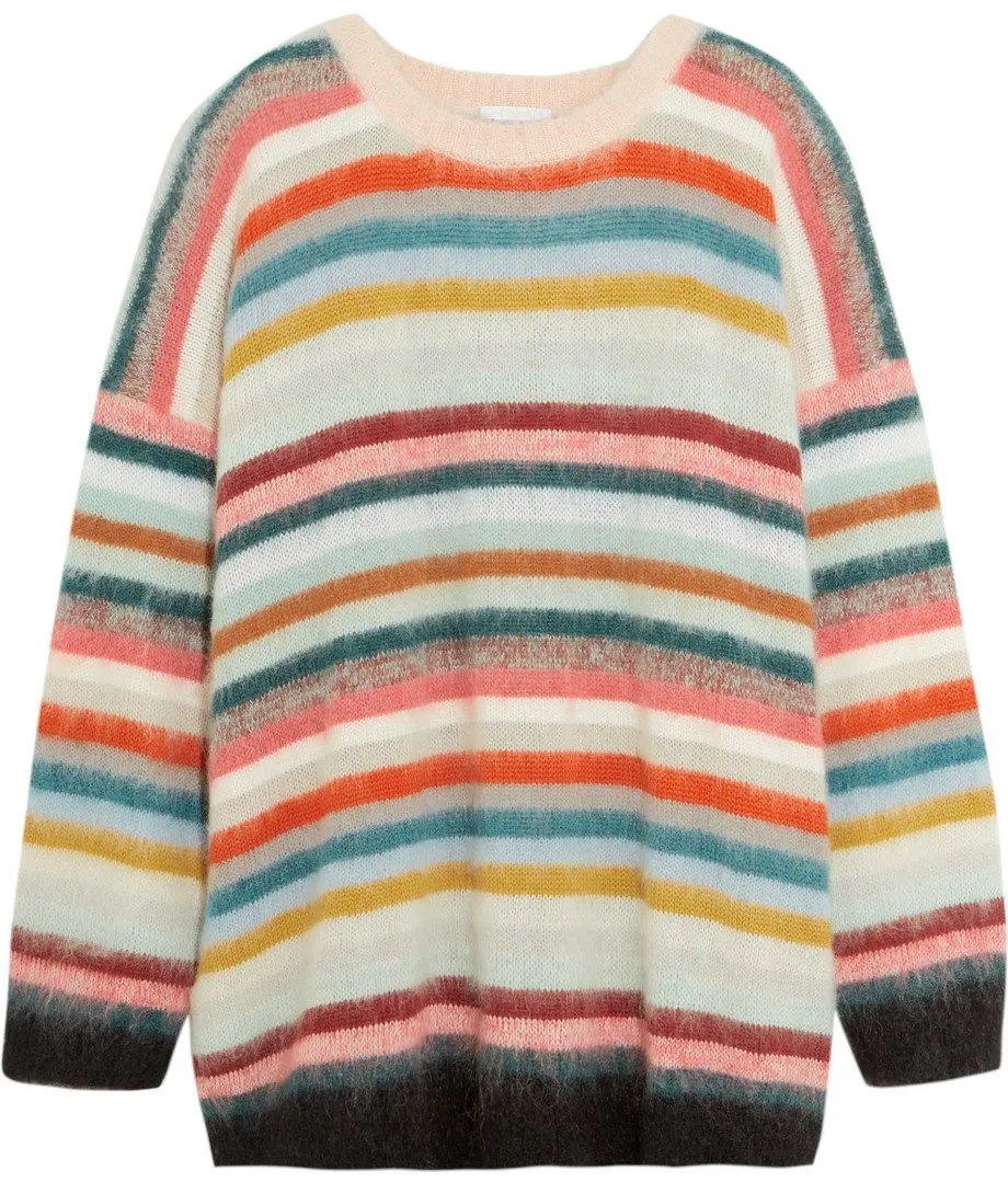 Oversized Colorful Striped Knit Sweater