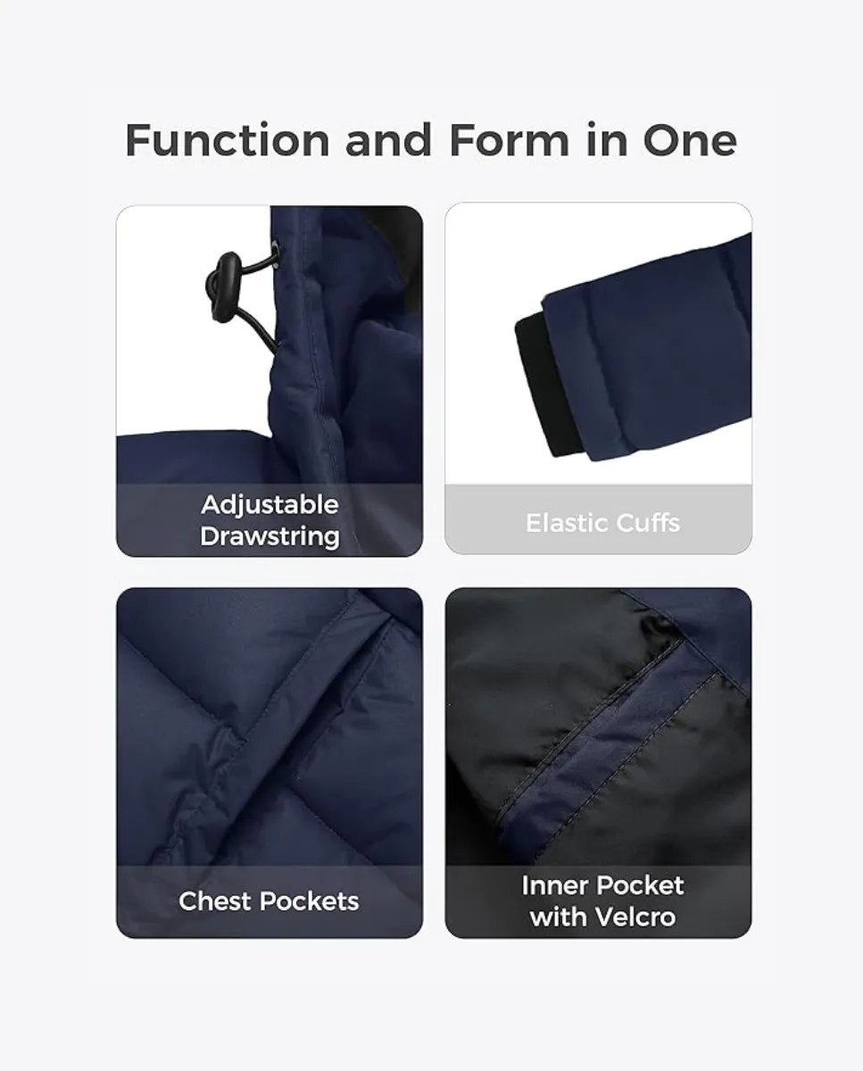 Parka acolchada de invierno para hombre con capucha desmontable, Wantdo