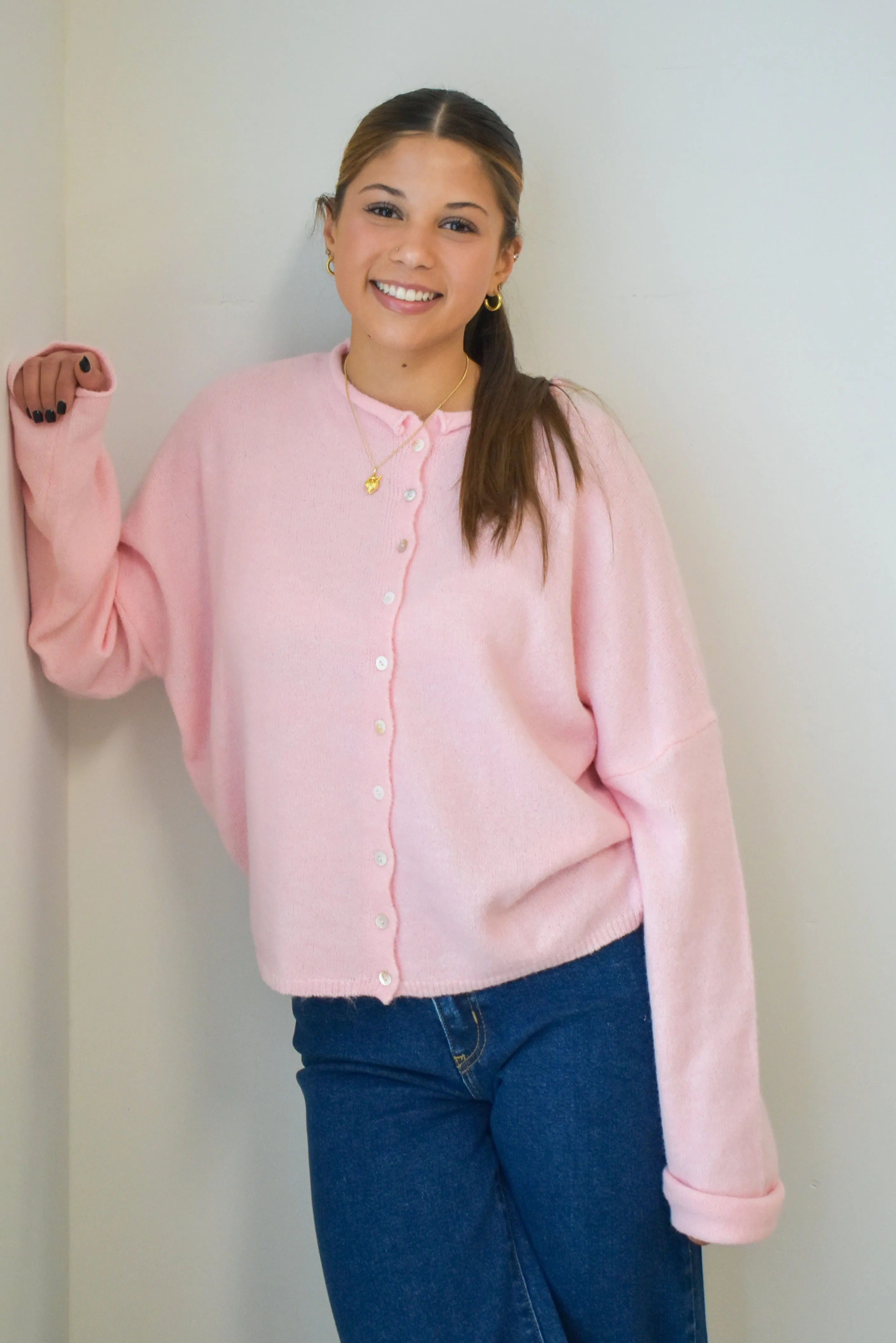 Piper Cardigan- Baby Pink