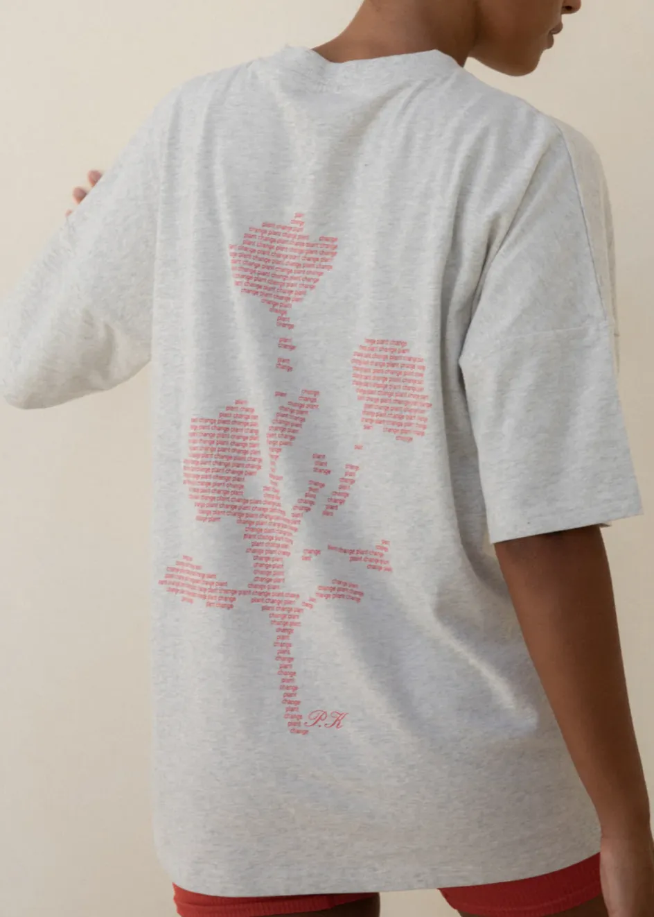 PLANT CHANGE TEE | GREY MARLE/RED