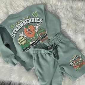 Strawberry picking British Summer Sweater & Shorts set